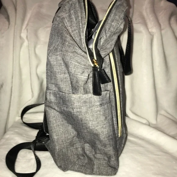 Ruvalino  diaper bag backpack. Gray, Black, with gold zippers - Picture 7 of 7